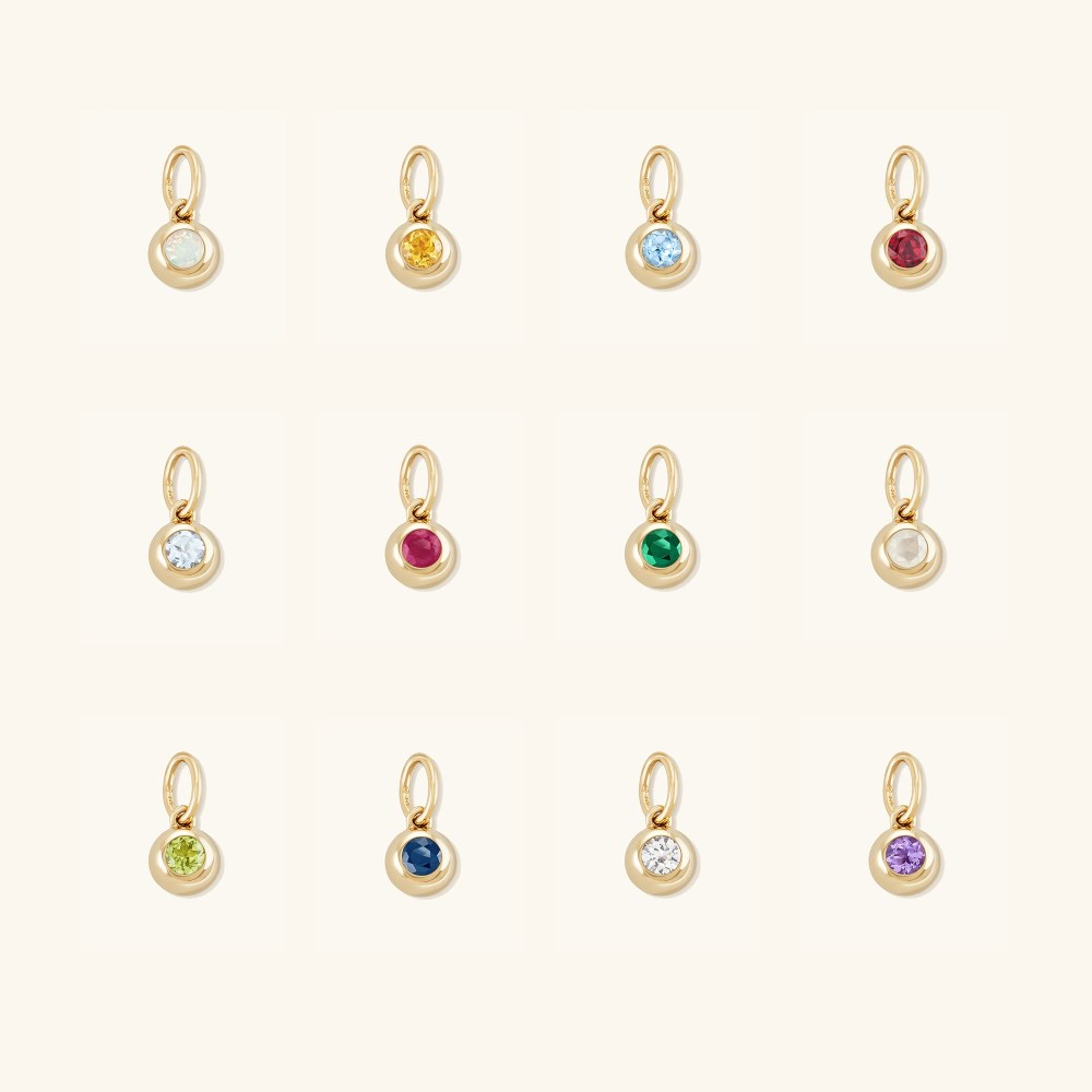Mejuri Birthstone Sphere Charm - 14k Yellow Gold
