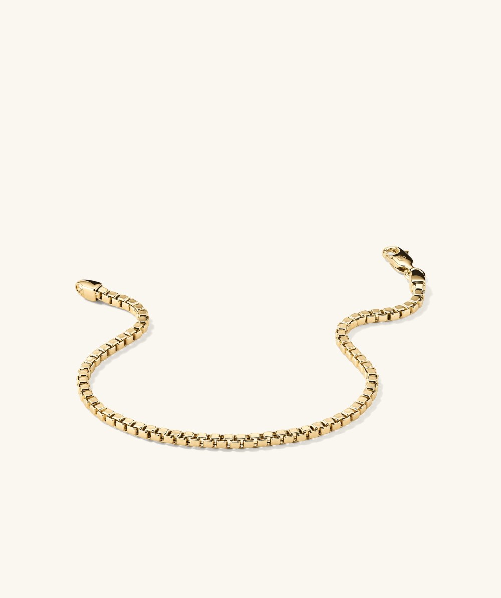 Mejuri Square Box Chain Bracelet - 14k Yellow Gold