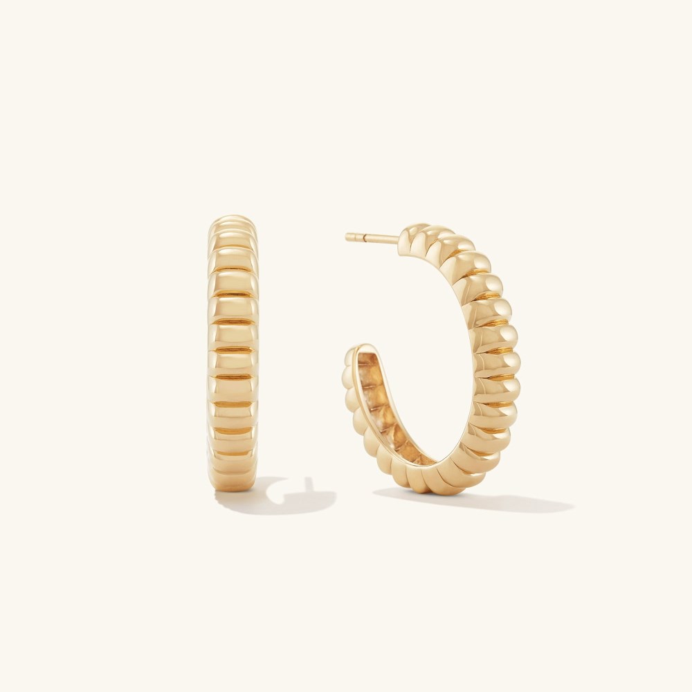 Mejuri Large Charlotte Hoops - Gold Vermeil