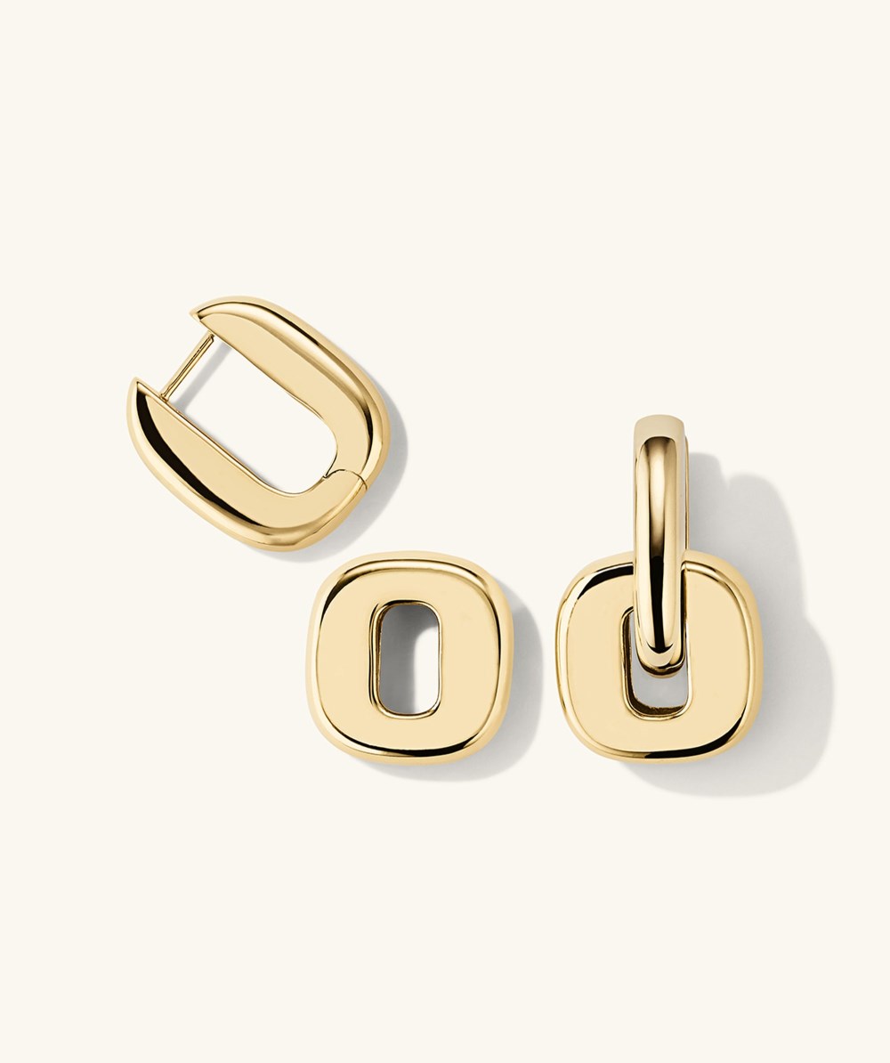 Mejuri Stevie Hoops - Gold Vermeil