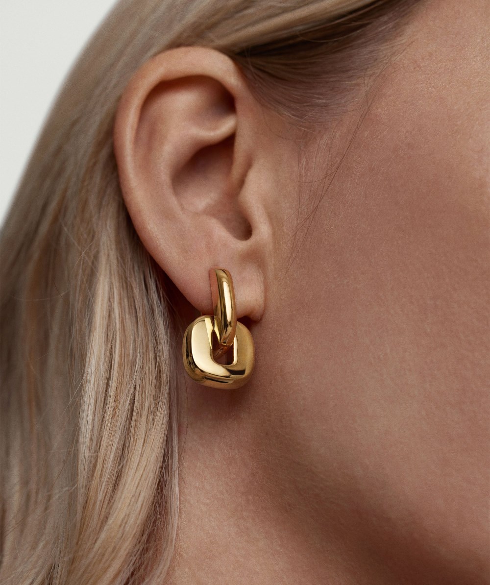 Mejuri Stevie Hoops - Gold Vermeil