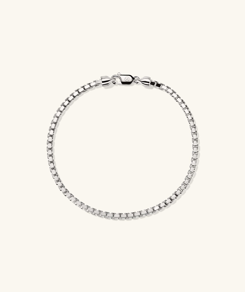 Mejuri Square Box Chain Bracelet - Sterling Silver