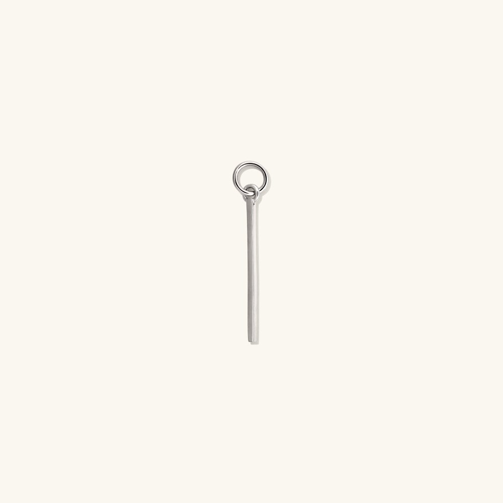Mejuri Single Bar Hoop Charm - 14k White Gold
