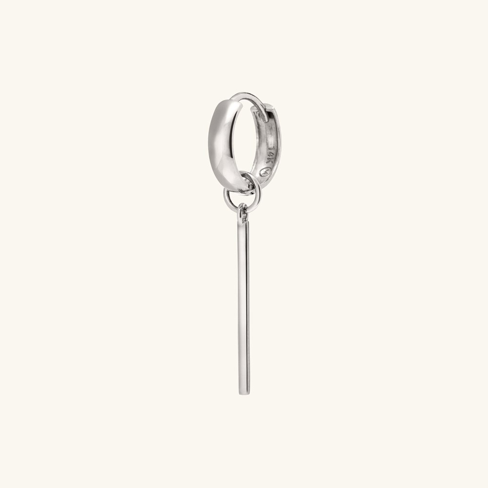 Mejuri Single Bar Hoop Charm - 14k White Gold
