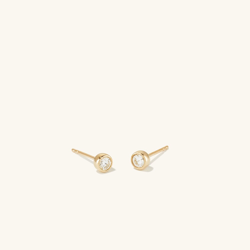 Mejuri Round Diamond Studs - 14k Yellow Gold