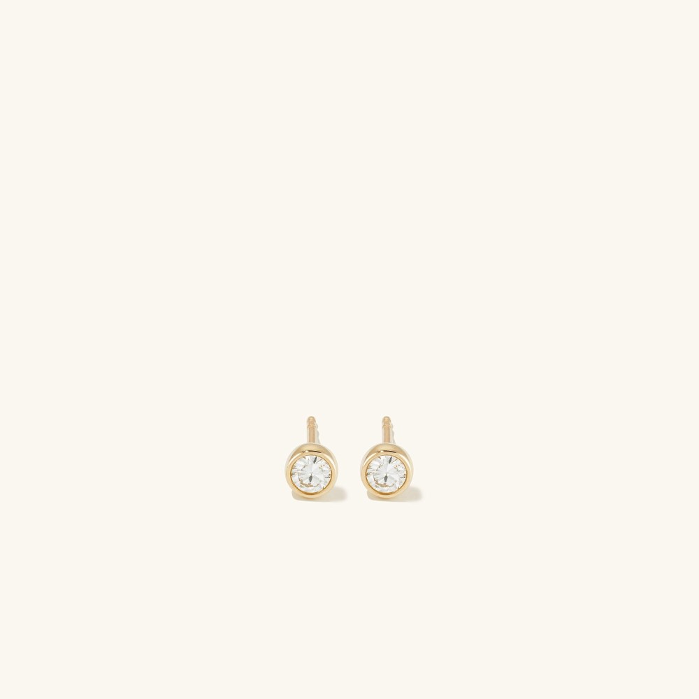 Mejuri Round Diamond Studs - 14k Yellow Gold