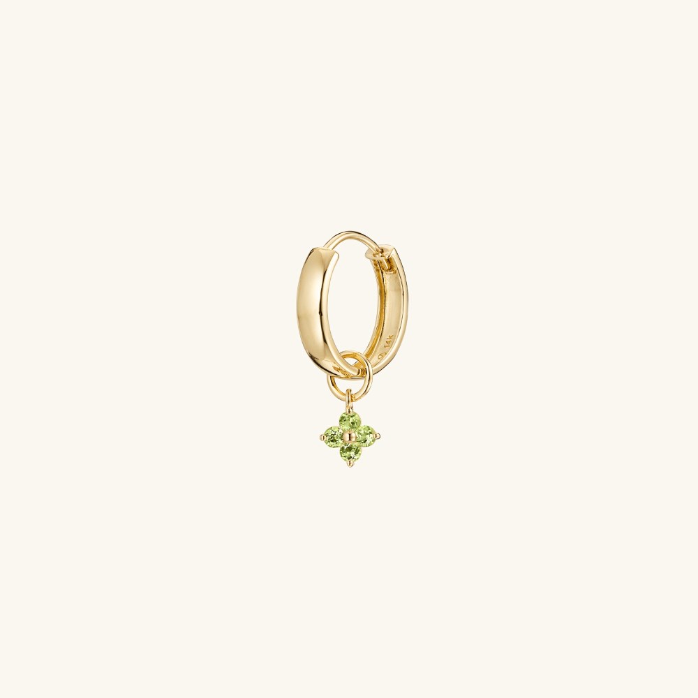 Mejuri Single Gemstone Cluster Hoop Charm - 14k Yellow Gold