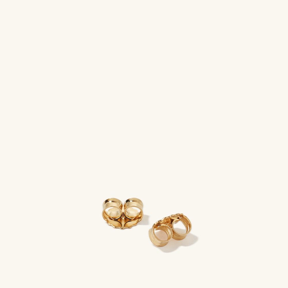 Mejuri Pavé Diamond Croissant Dôme Hoops - 14k Yellow Gold