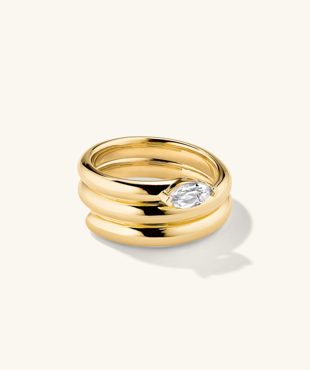 Mejuri Boa Gemstone Coil Ring - Gold Vermeil