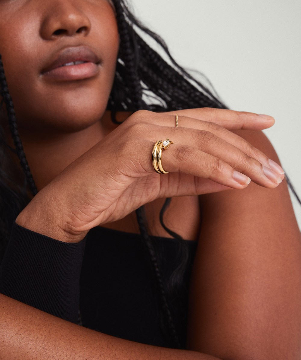 Mejuri Boa Gemstone Coil Ring - Gold Vermeil