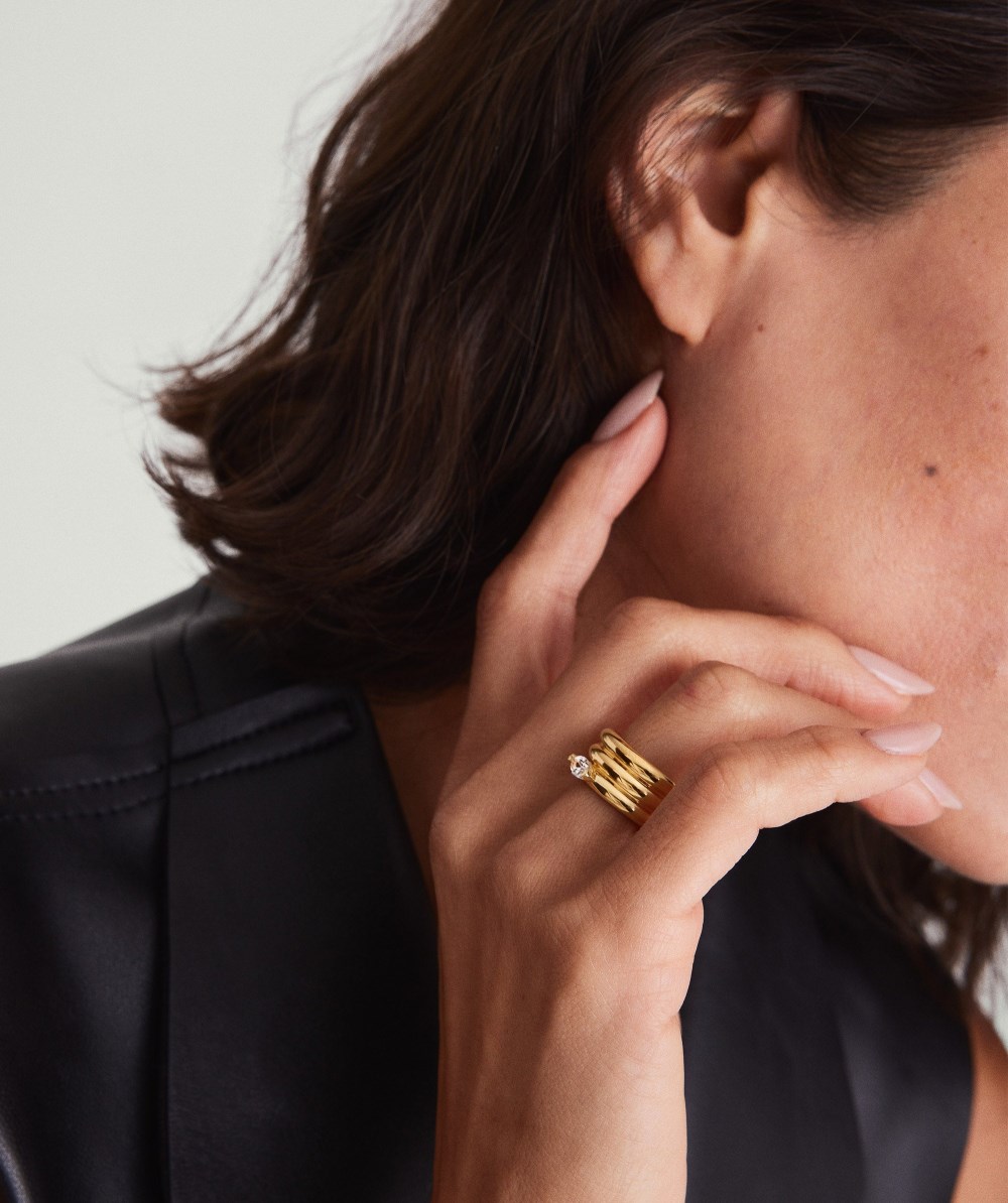 Mejuri Boa Gemstone Coil Ring - Gold Vermeil