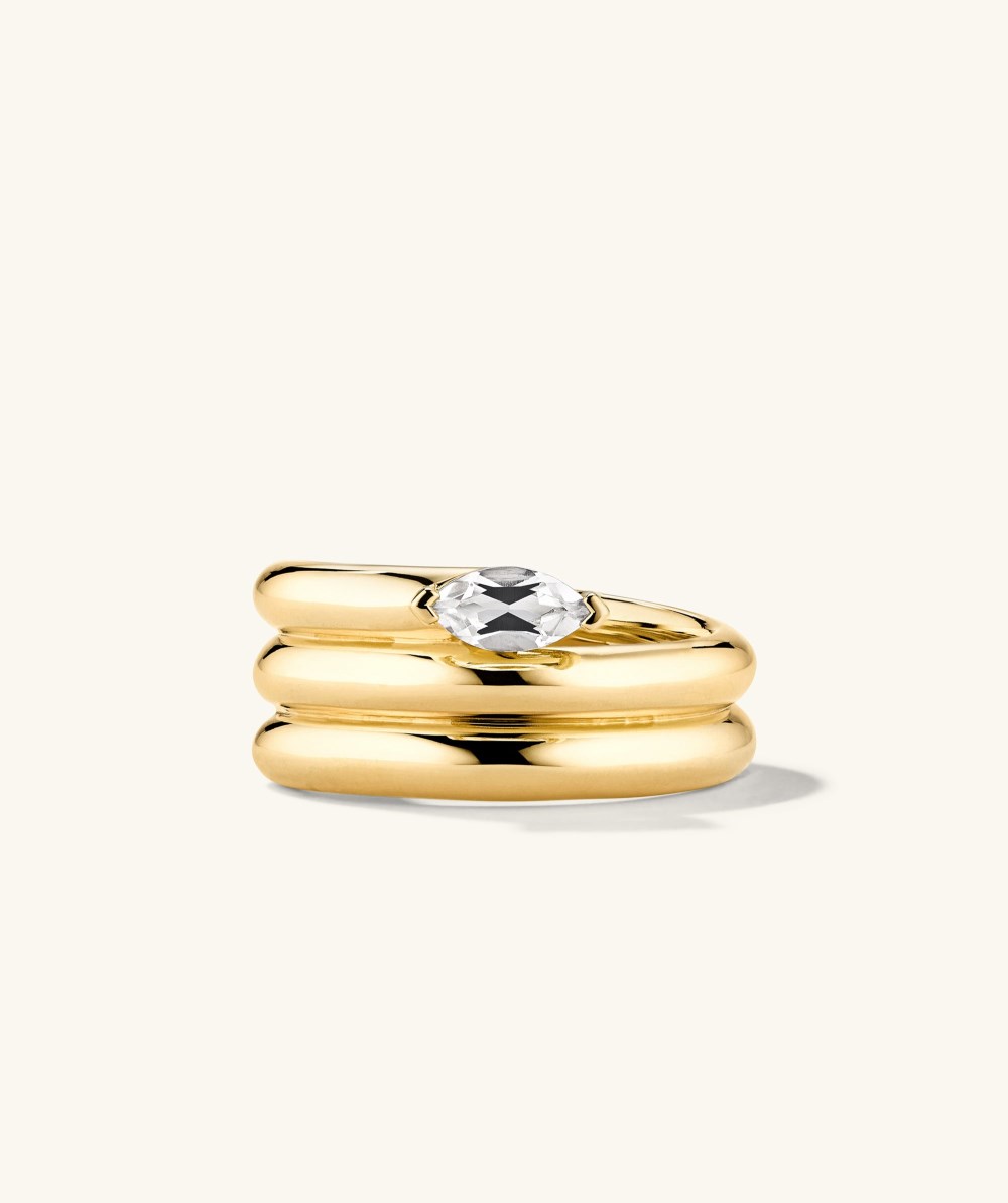 Mejuri Boa Gemstone Coil Ring - Gold Vermeil