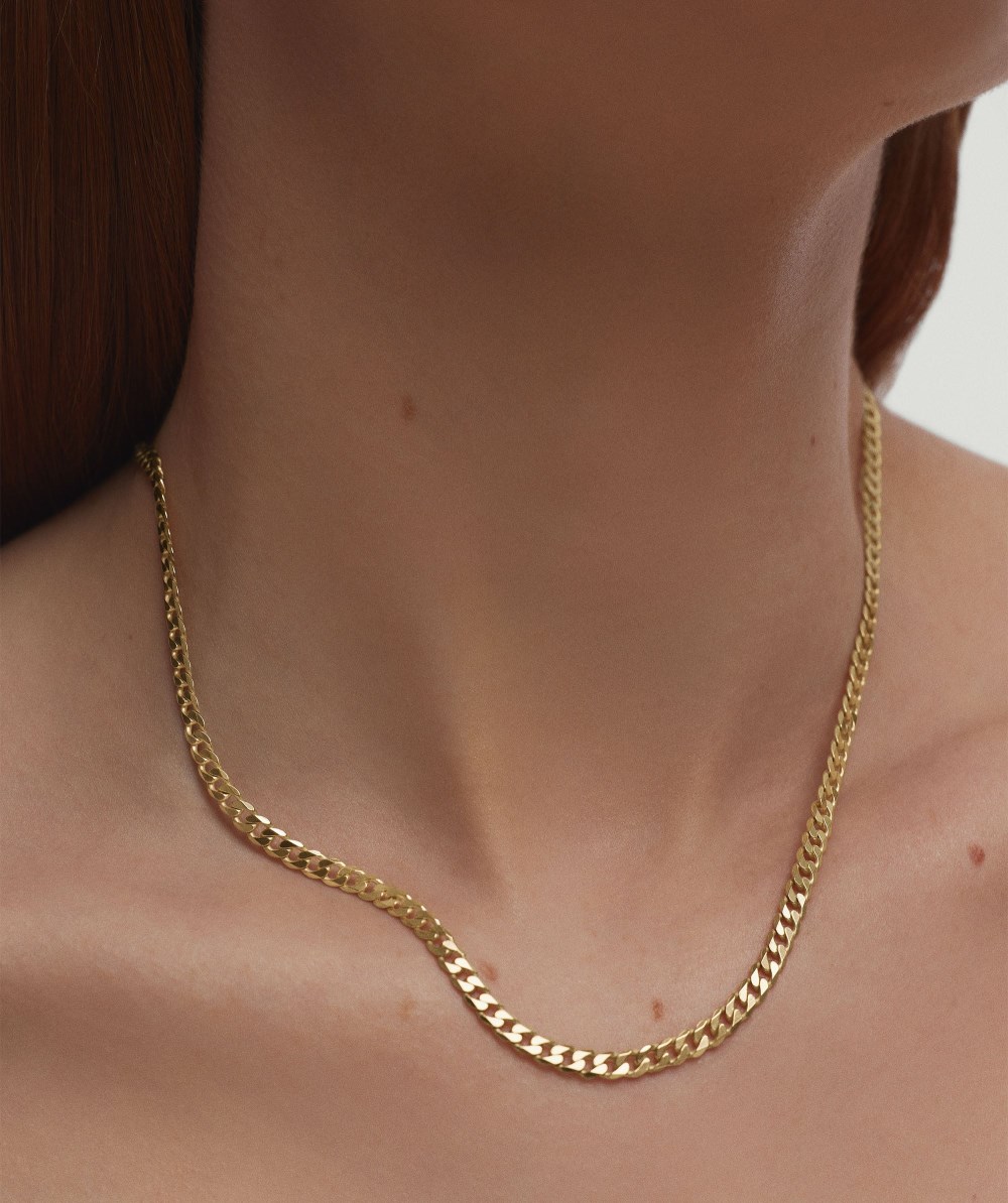 Mejuri Flat Curb Chain Necklace - Gold Vermeil