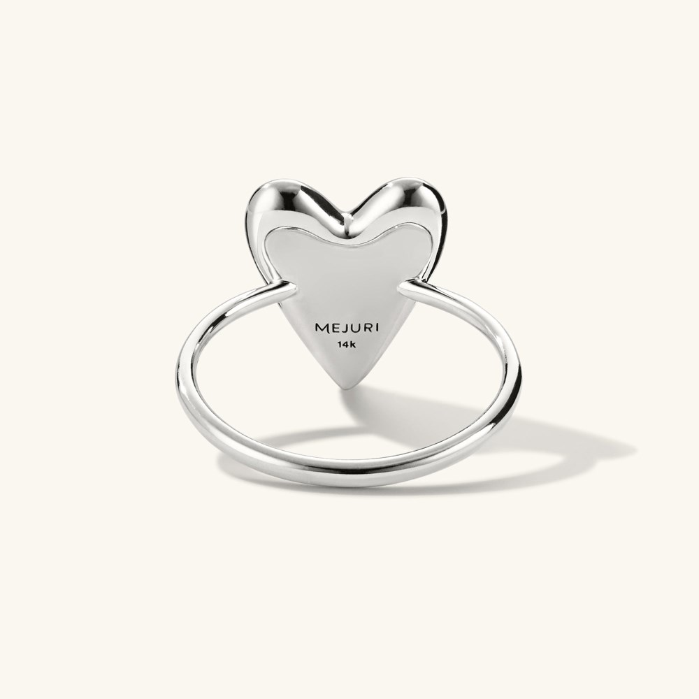 Mejuri Heart Pavé Diamond Ring - 14k White Gold