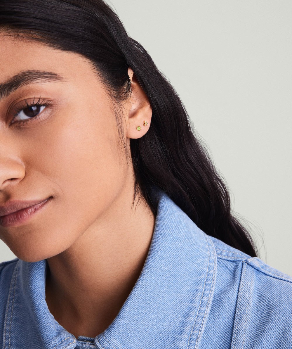 Mejuri Gemstone Mini Studs - 14k Yellow Gold