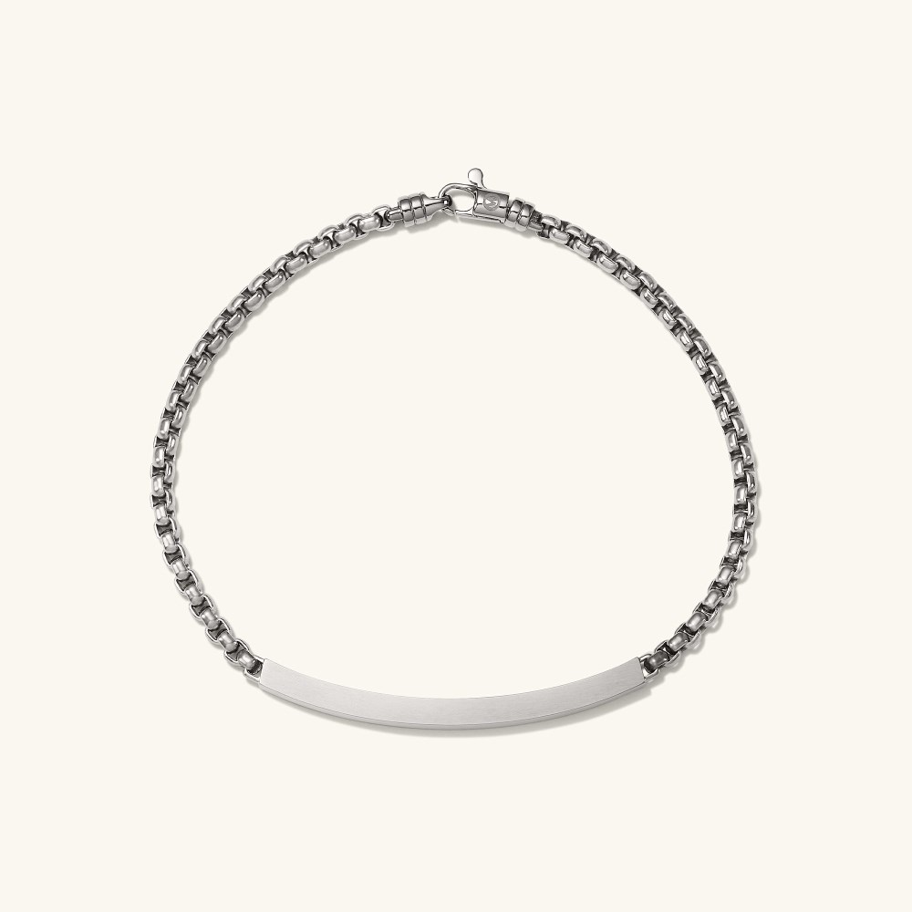 Mejuri Round Box Chain ID Bracelet - Titanium