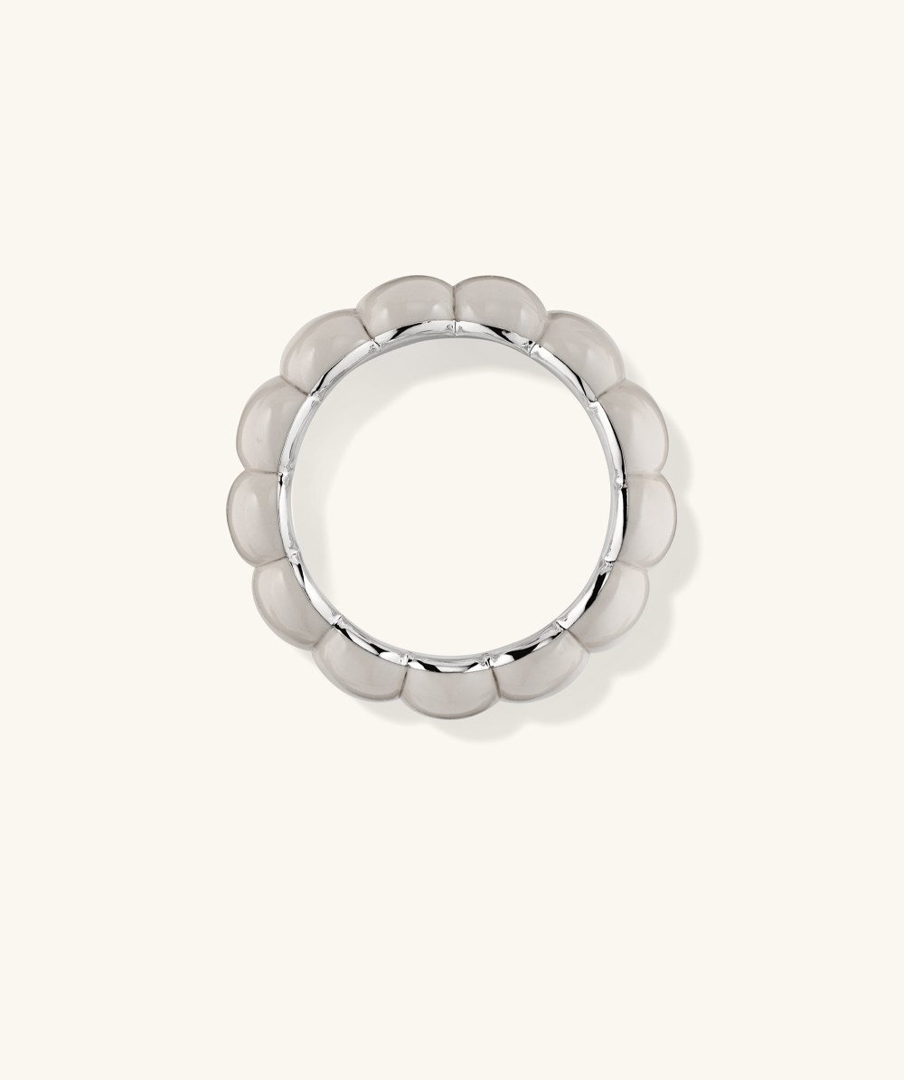Mejuri Puffy Charlotte Enamel Ring - Sterling Silver, Cloud Enamel