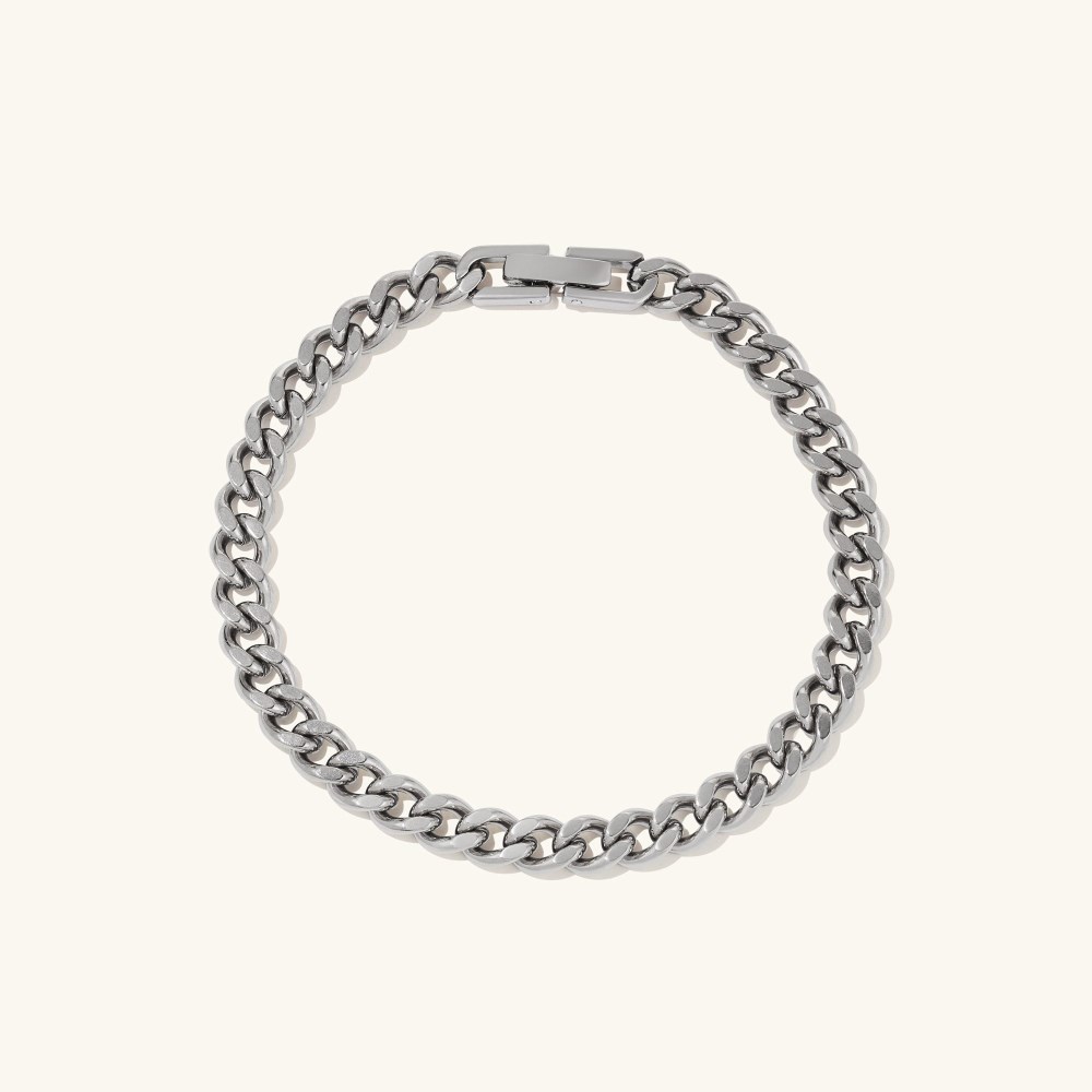 Mejuri 5mm Curb Chain Bracelet - Titanium