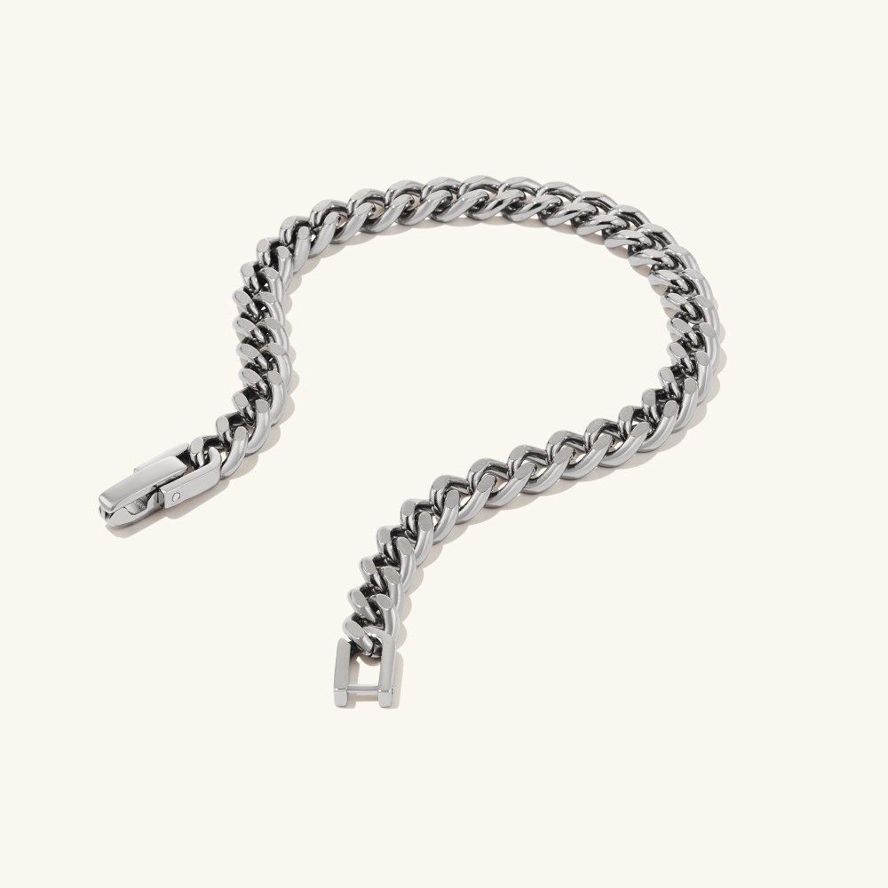 Mejuri 5mm Curb Chain Bracelet - Titanium