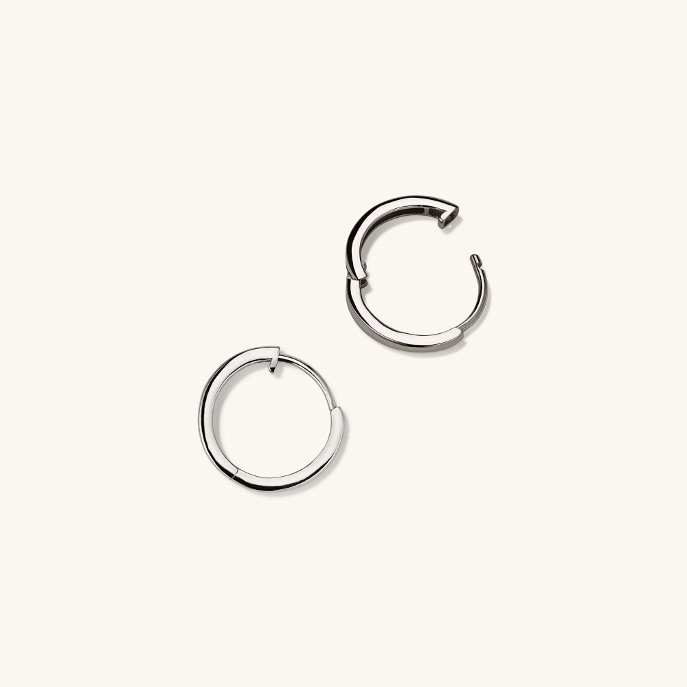 Mejuri Easy Huggie Hoops - 14k White Gold