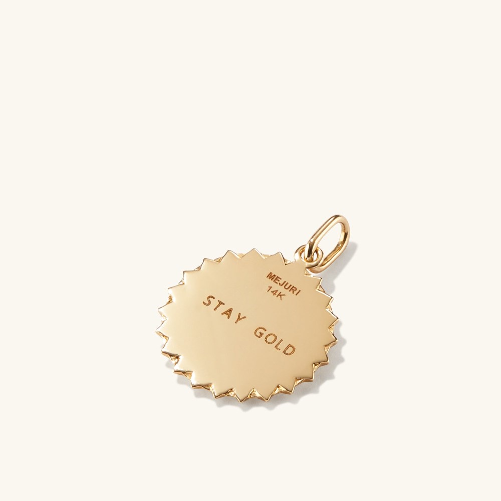 Mejuri Strength: Rose Coin Charm Pendant - 14k Yellow Gold