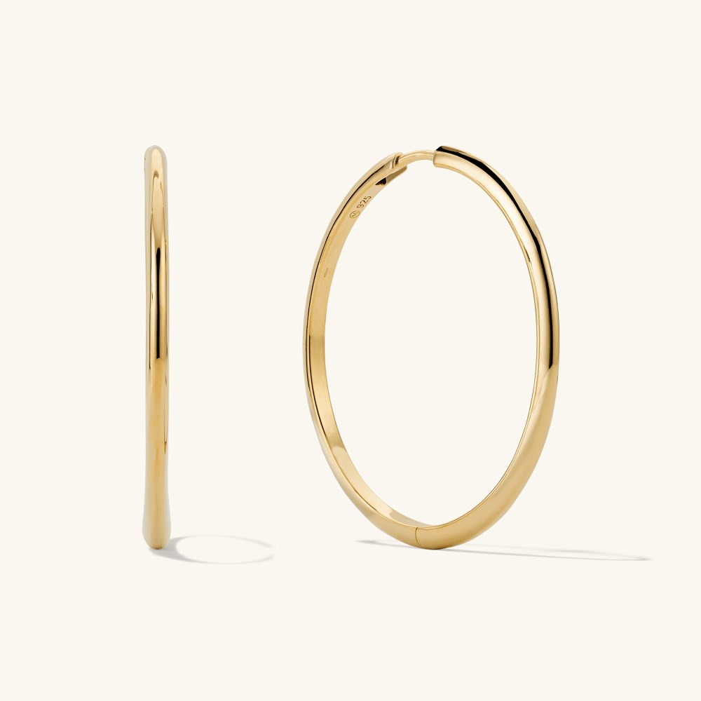 Mejuri Tube Oversized Hoops - Gold Vermeil