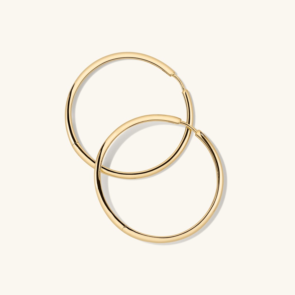 Mejuri Tube Oversized Hoops - Gold Vermeil