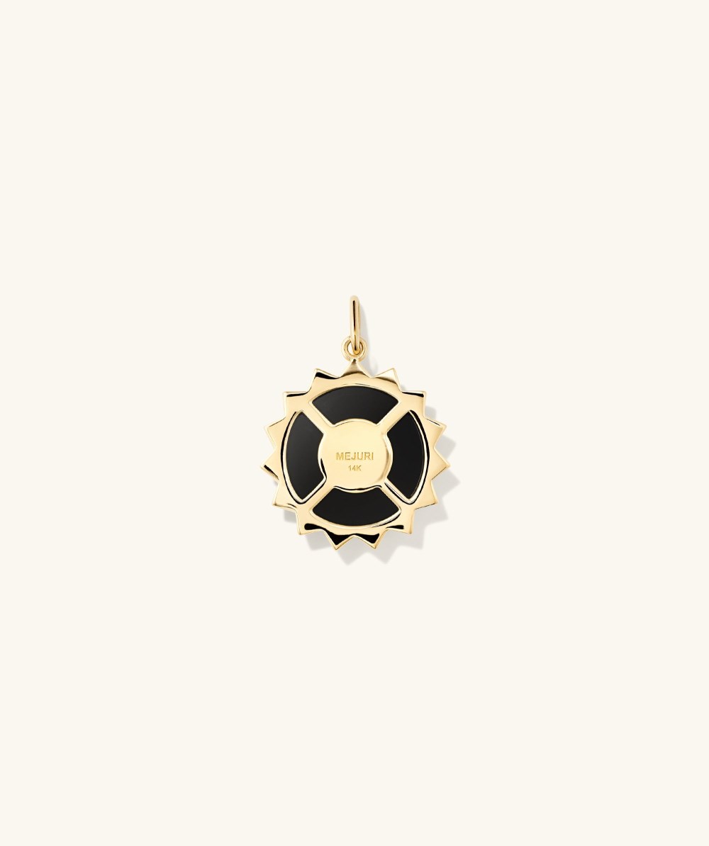 Mejuri Energy: Sun Pavé Diamond Coin Charm Pendant - 14k Yellow Gold