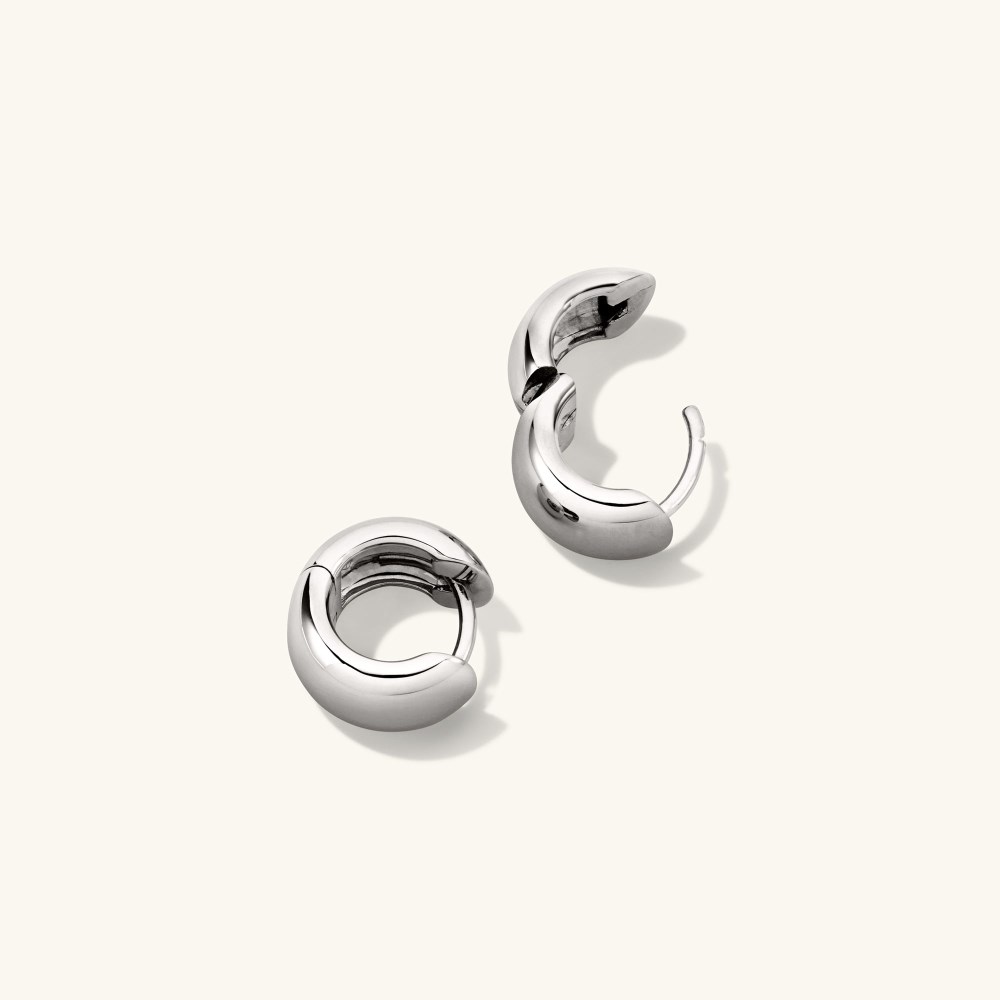 Mejuri Chunky Huggie Hoops - Sterling Silver