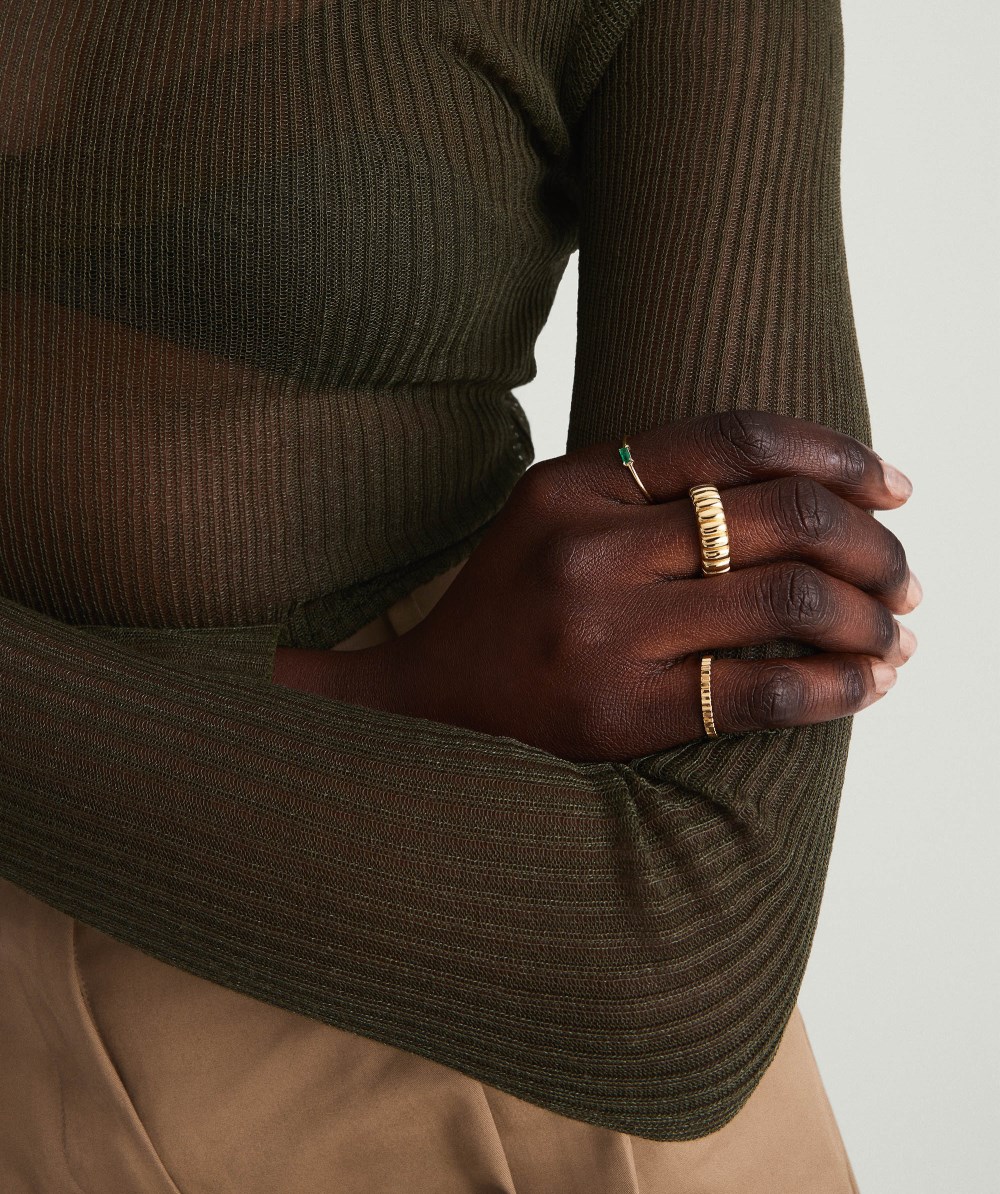 Mejuri Baguette Stacker Ring - 14k Yellow Gold