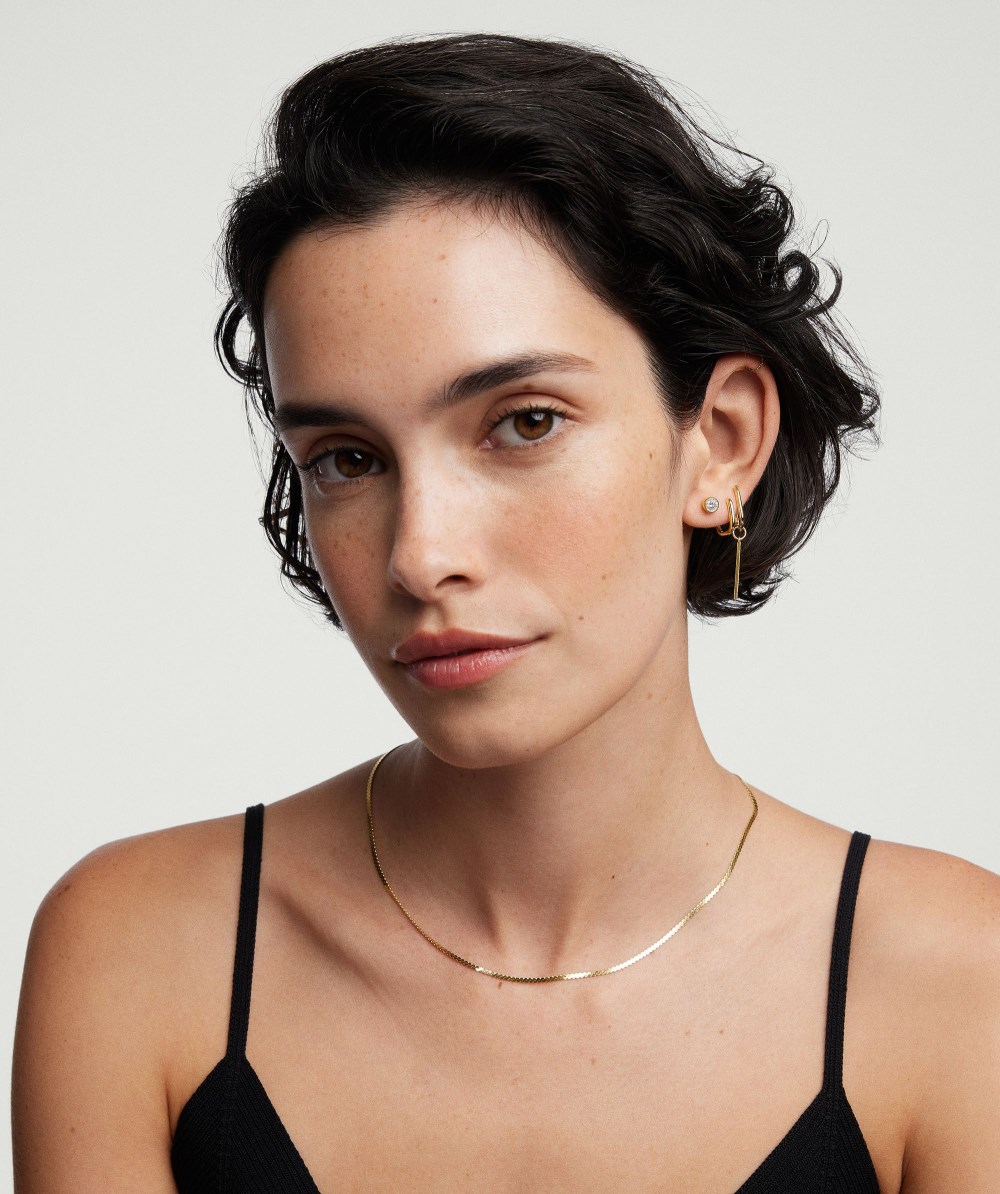 Mejuri Bezel Round Lab Grown Diamond Studs 0.5 ct - 14k Yellow Gold