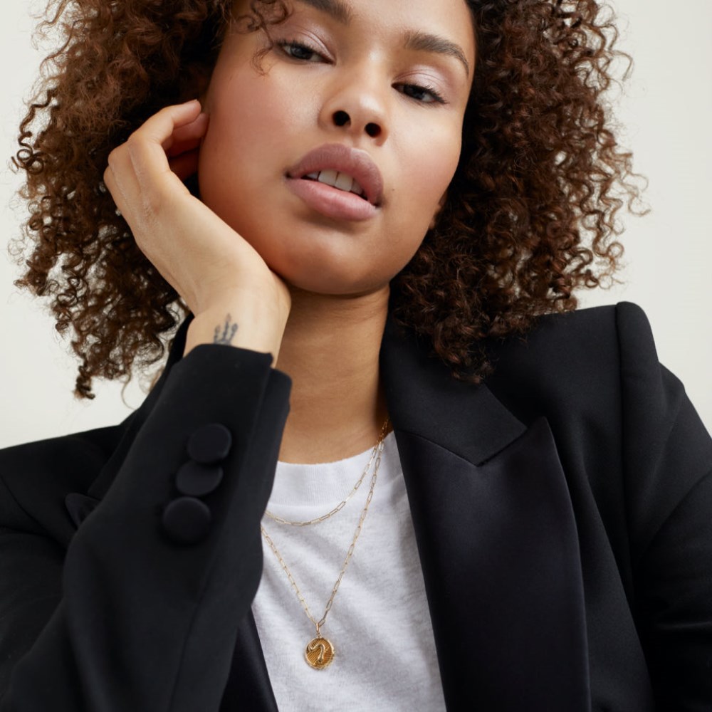 Mejuri Transformation: Serpent Coin Charm Pendant - 14k Yellow Gold