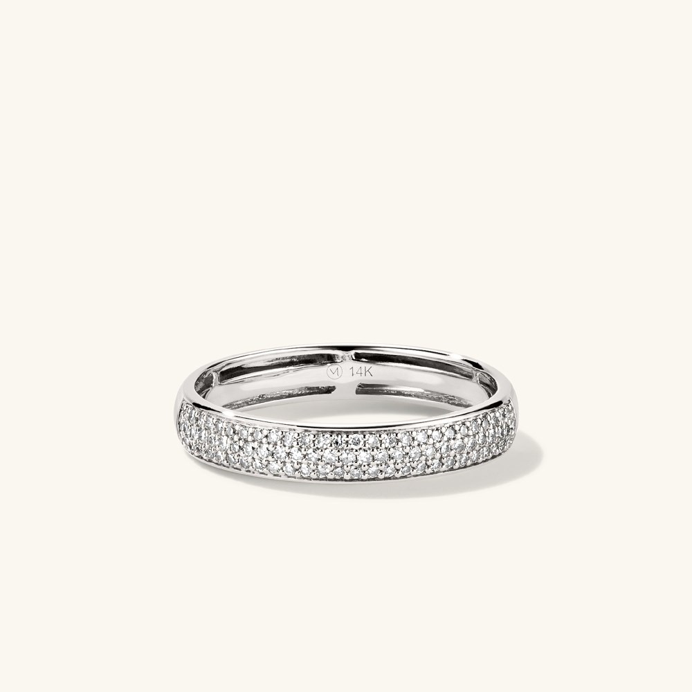 Mejuri Pavé Diamond Bold Half Eternity Ring - 14k White Gold