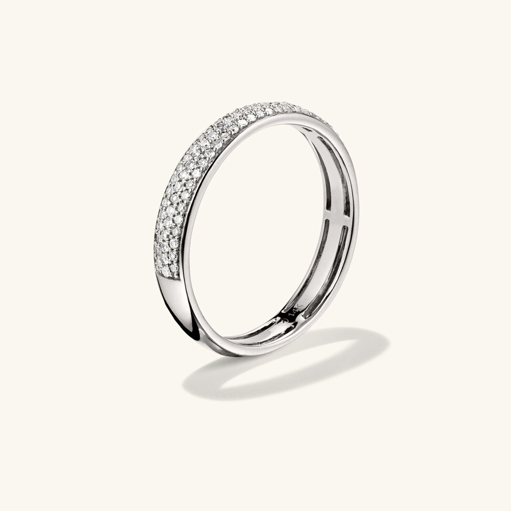Mejuri Pavé Diamond Bold Half Eternity Ring - 14k White Gold