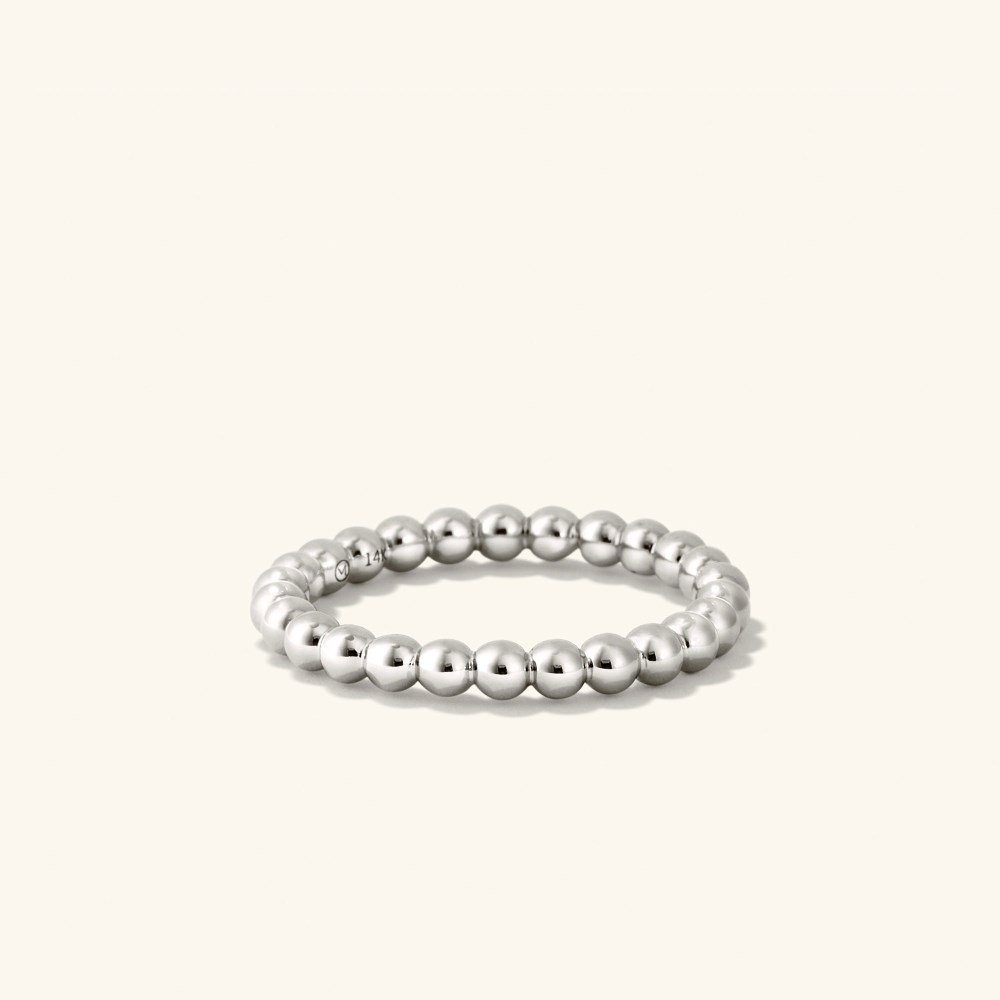 Mejuri Bold Beaded Ring - 14k White Gold