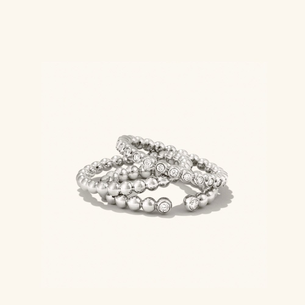 Mejuri Bold Beaded Ring - 14k White Gold