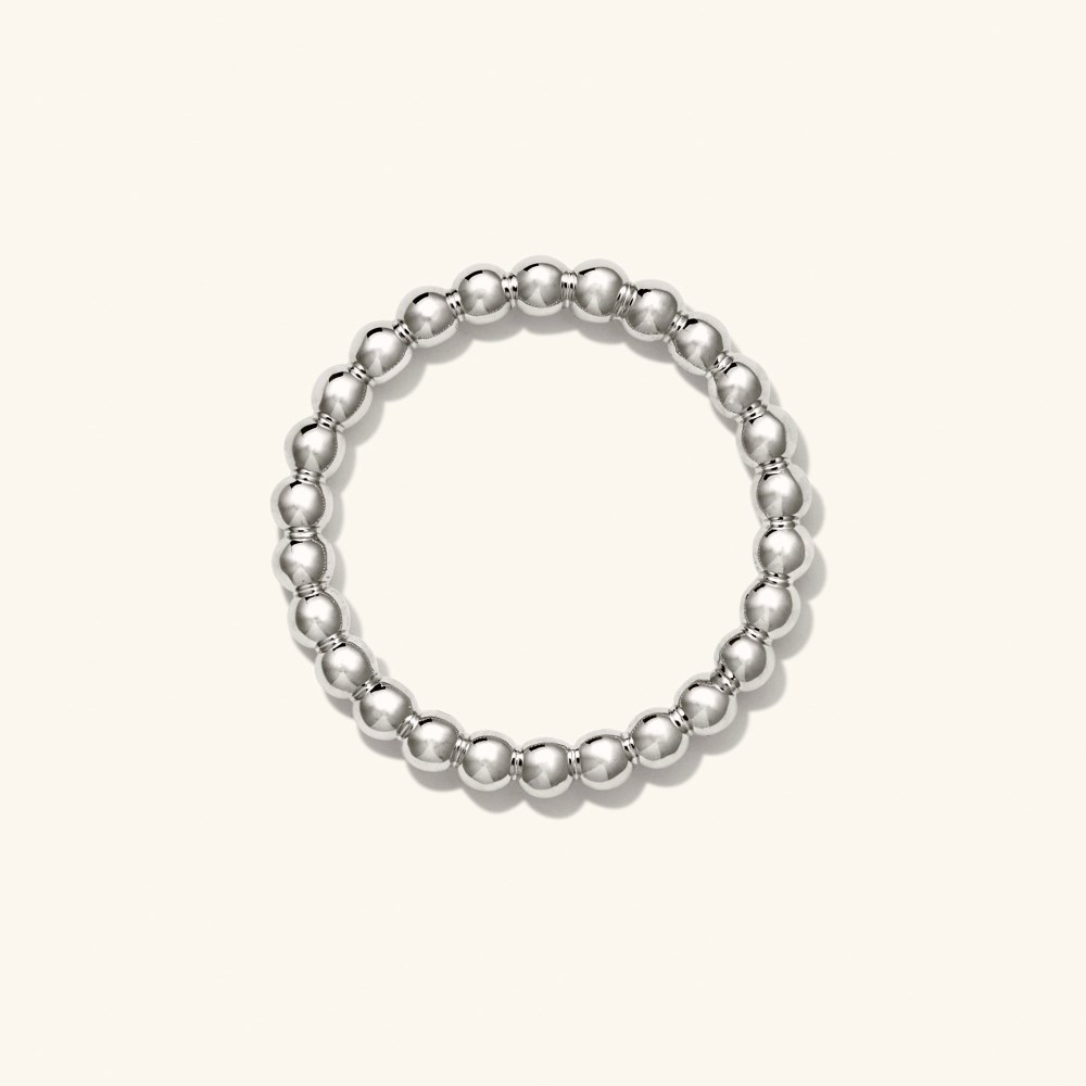 Mejuri Bold Beaded Ring - 14k White Gold