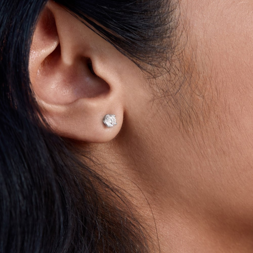 Mejuri Large Diamond Studs - 14k White Gold