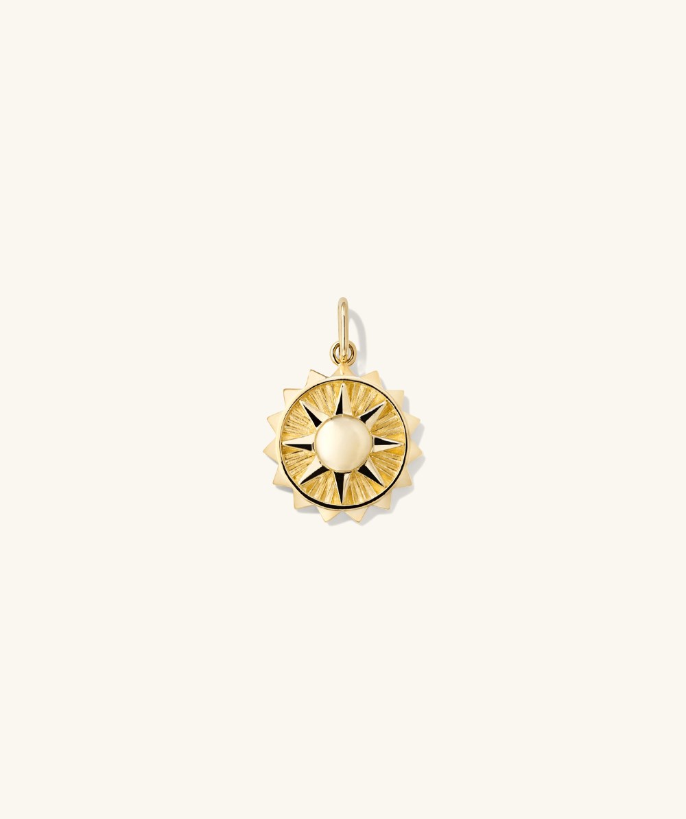 Mejuri Energy: Sun Coin Charm Pendant - 14k Yellow Gold