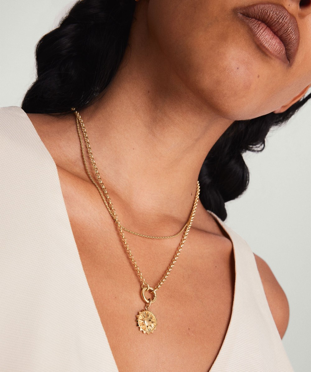 Mejuri Energy: Sun Coin Charm Pendant - 14k Yellow Gold