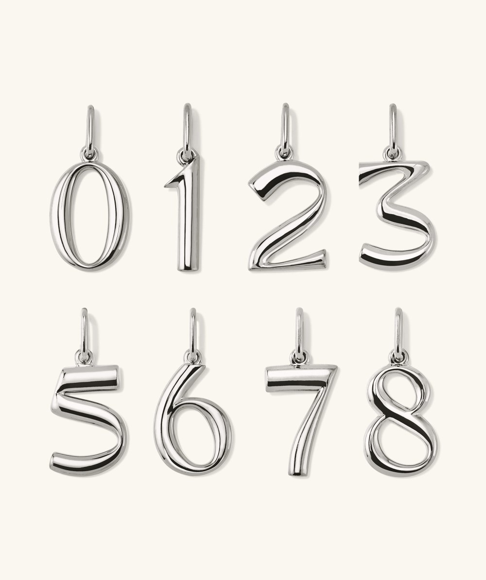 Mejuri Oversized Number Charm - Sterling Silver