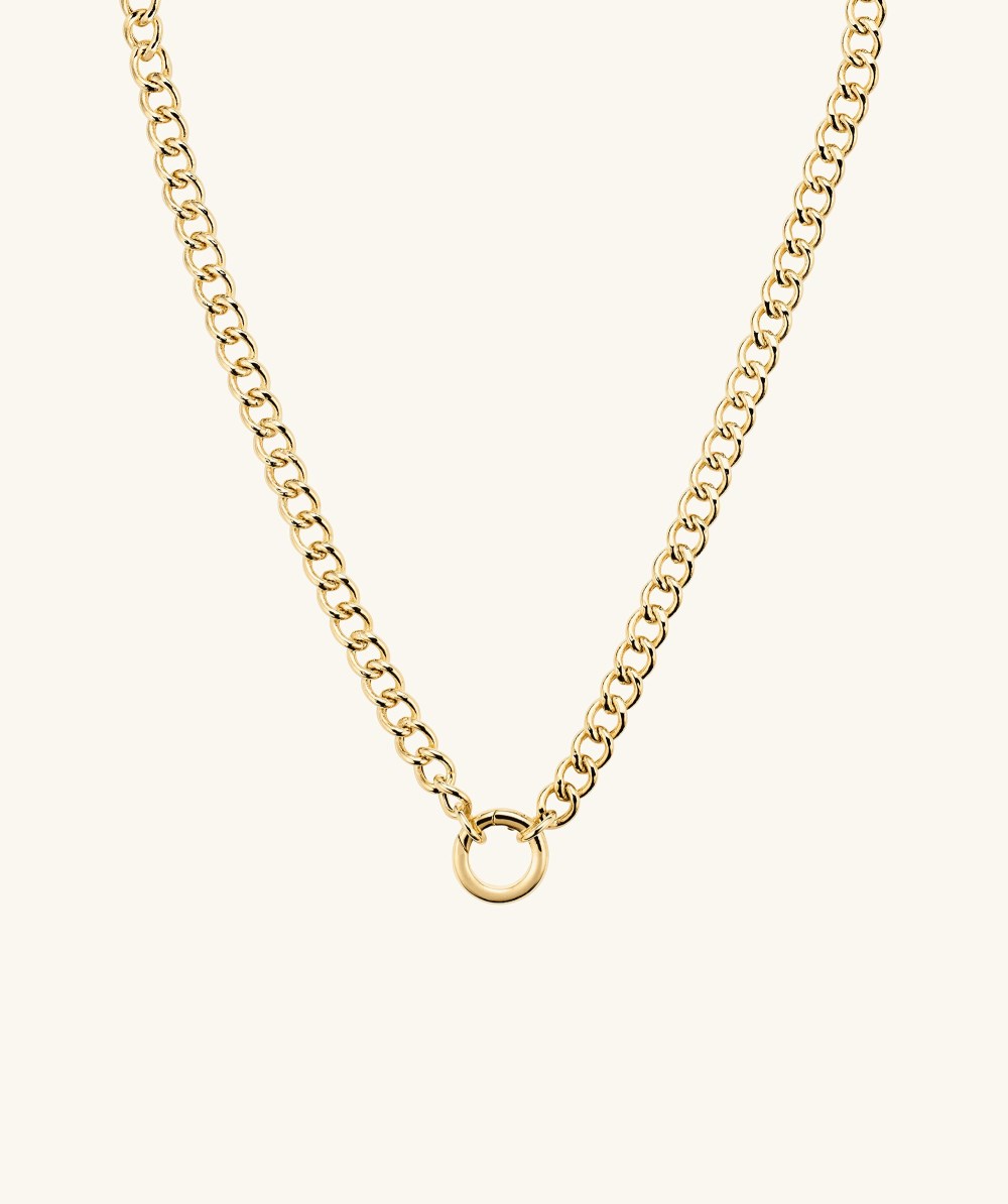 Mejuri Curb Chain Charm Necklace - 14k Yellow Gold