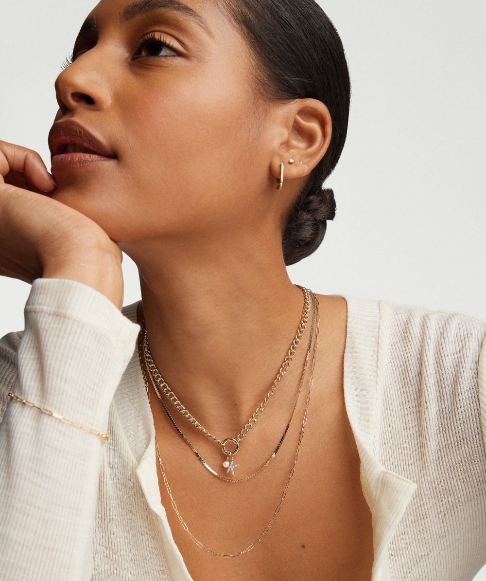 Mejuri Curb Chain Charm Necklace - 14k Yellow Gold