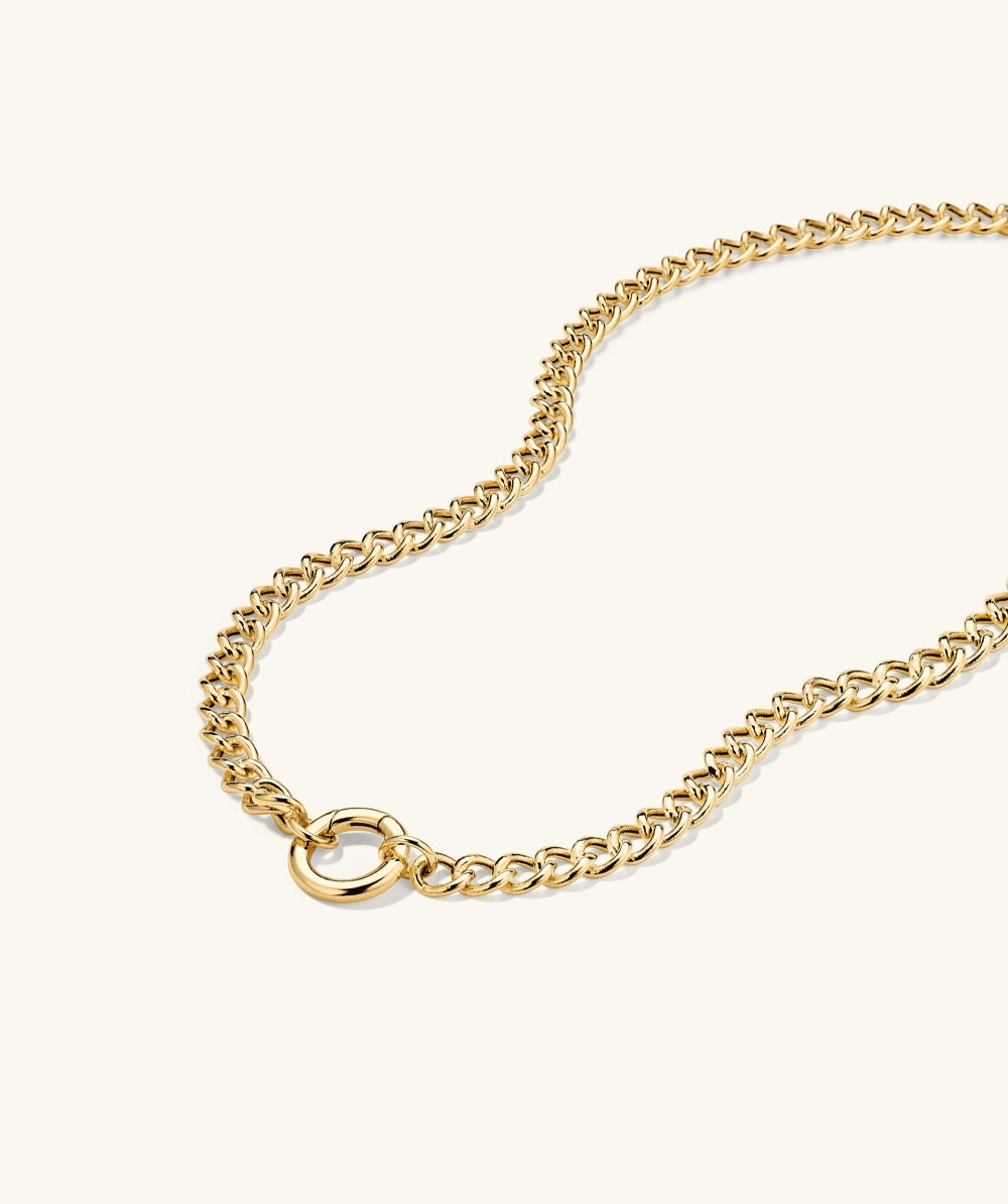Mejuri Curb Chain Charm Necklace - 14k Yellow Gold