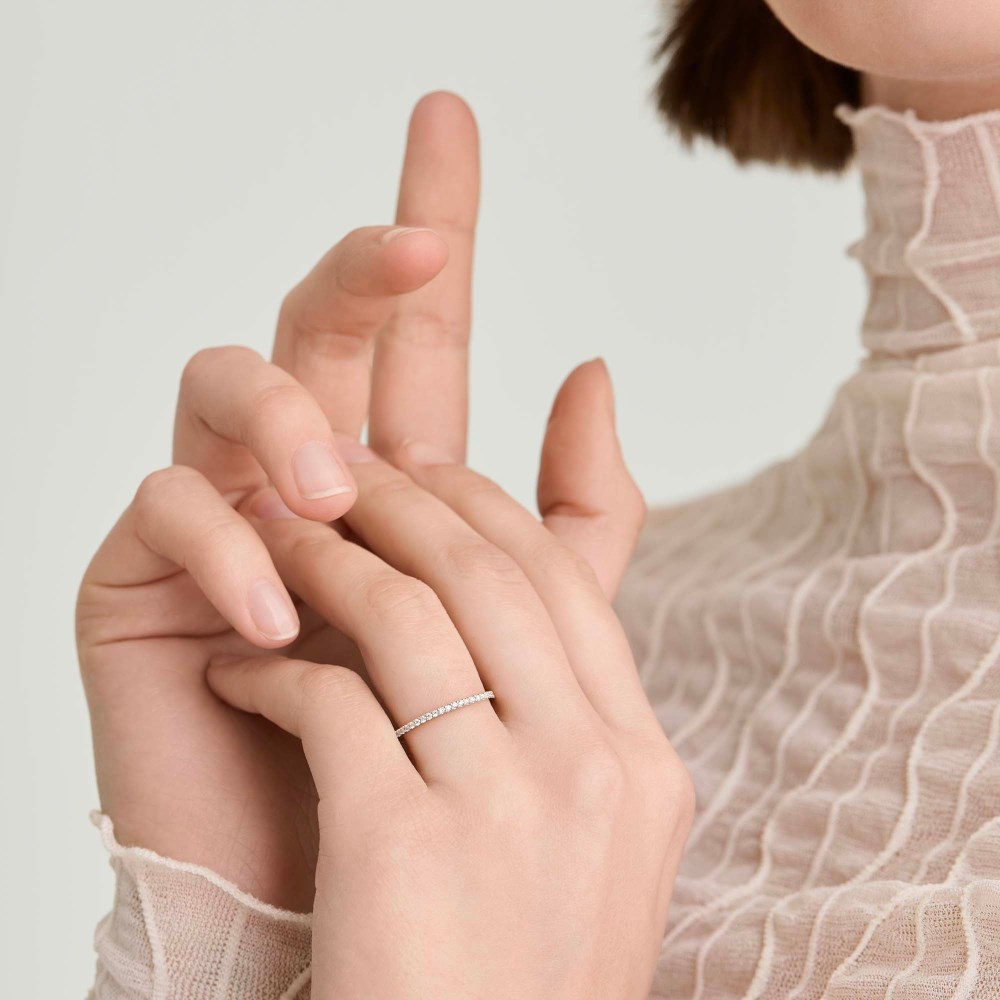 Mejuri Slim Diamond Eternity Band - 14k White Gold