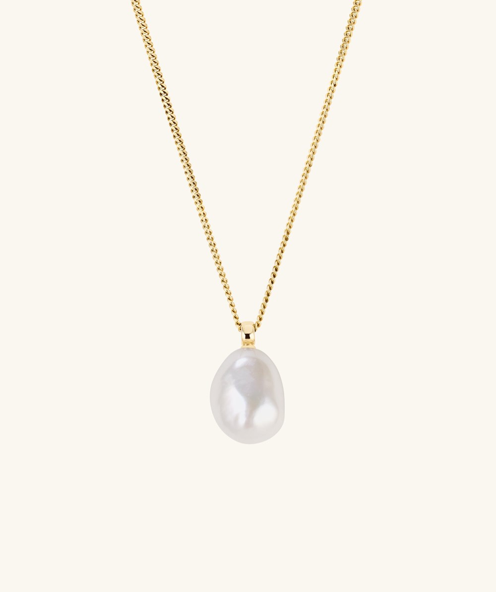 Mejuri Bold Pearl Pendant Necklace - Gold Vermeil