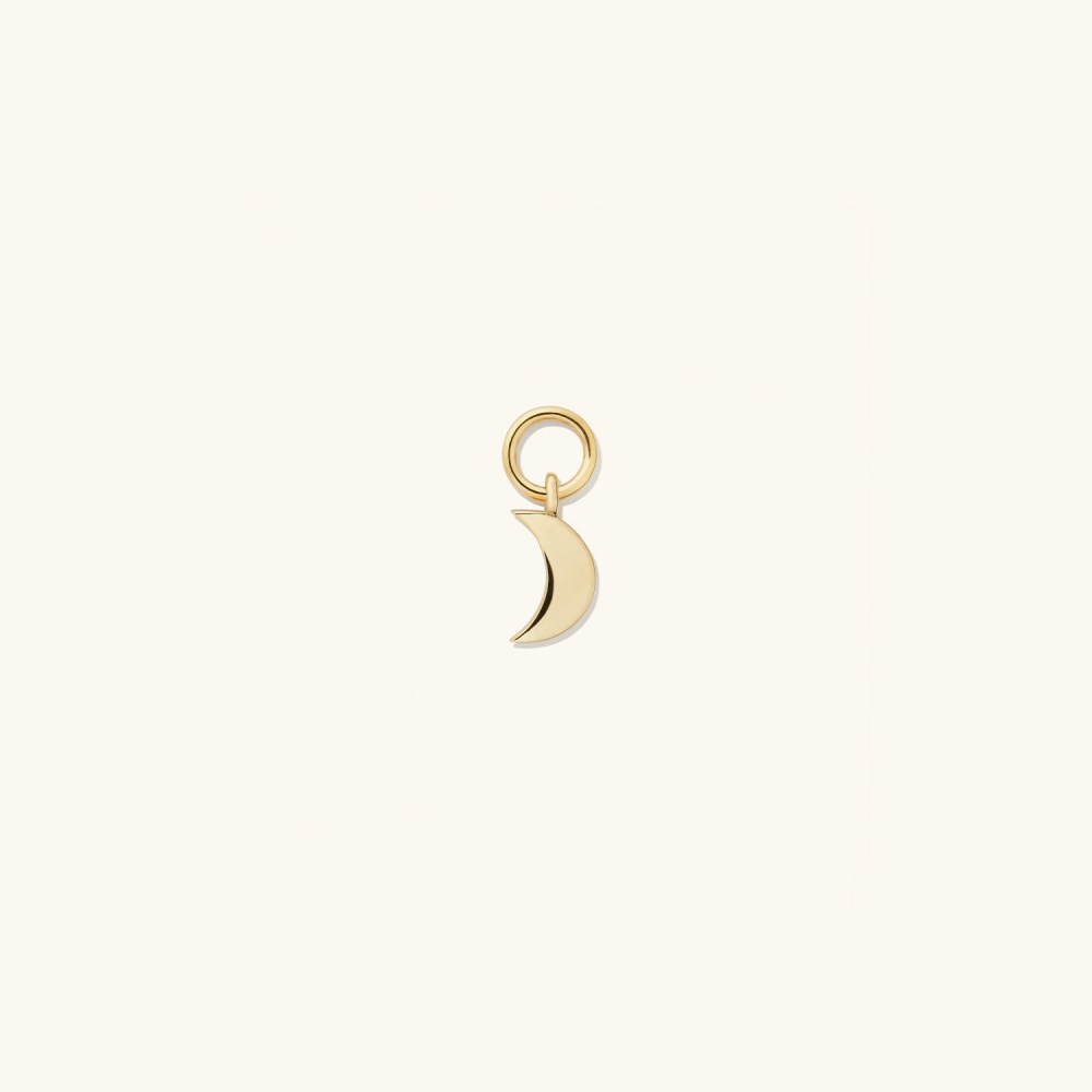 Mejuri Single Moon Hoop Charm - 14k Yellow Gold
