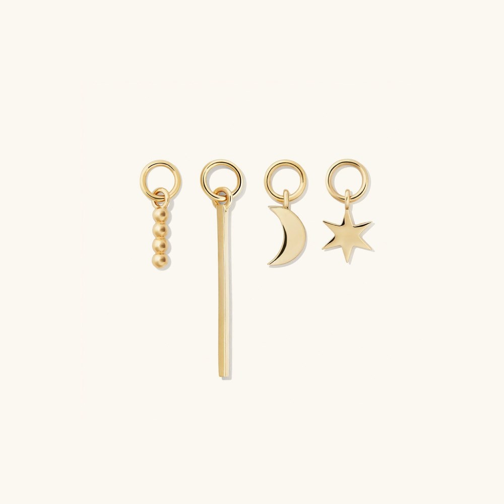 Mejuri Single Moon Hoop Charm - 14k Yellow Gold