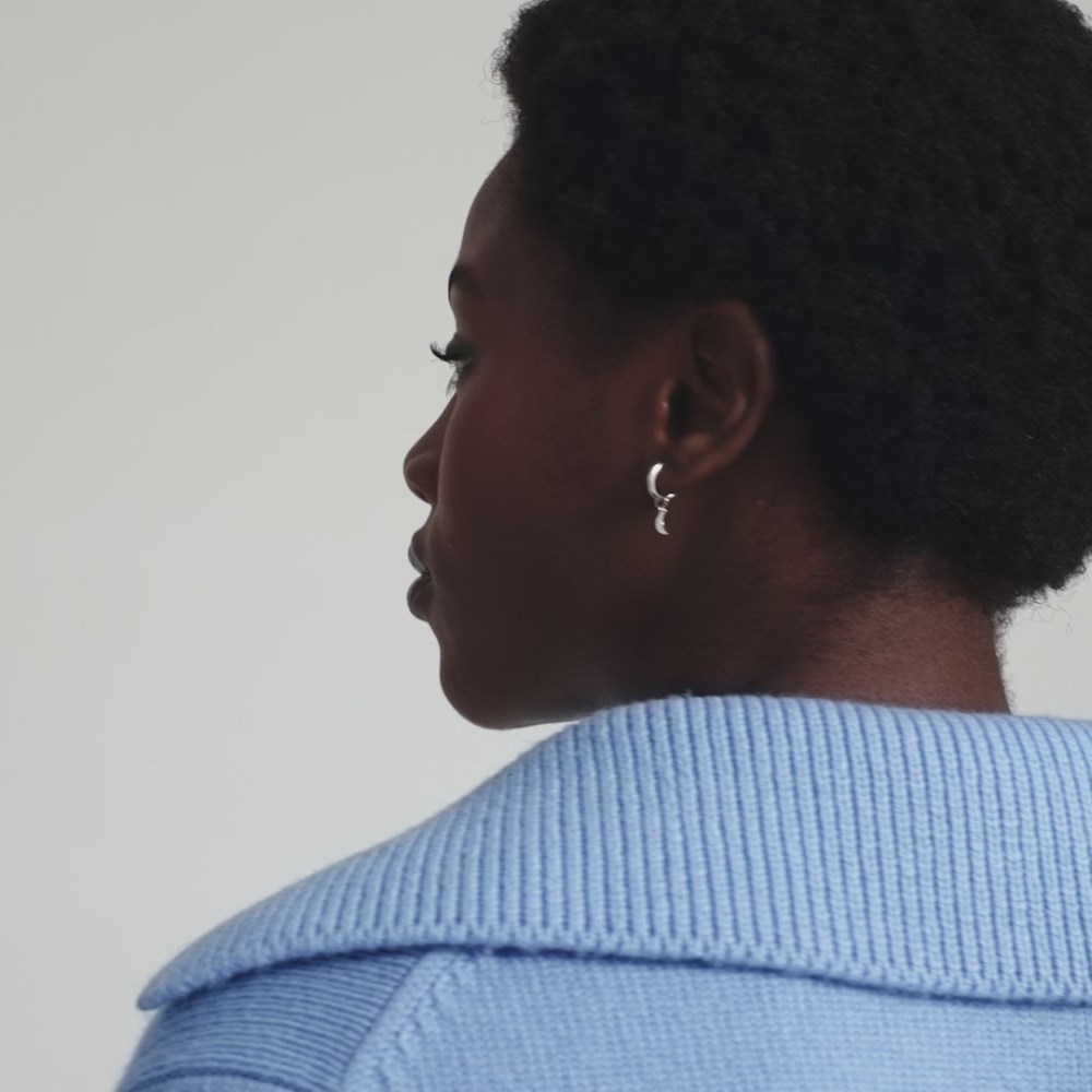 Mejuri Single Moon Hoop Charm - 14k Yellow Gold