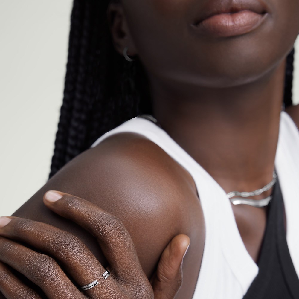 Mejuri Beam Open Ring Stacker Set - 14k White Gold